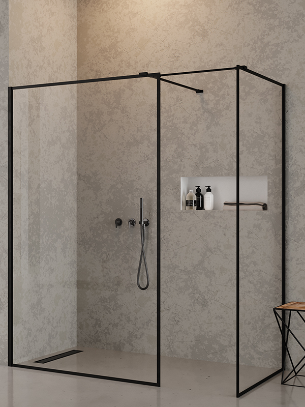 New Trendy New Modus Black sprchový kút walk-in 150x90 cm štvorcová EXK-0122