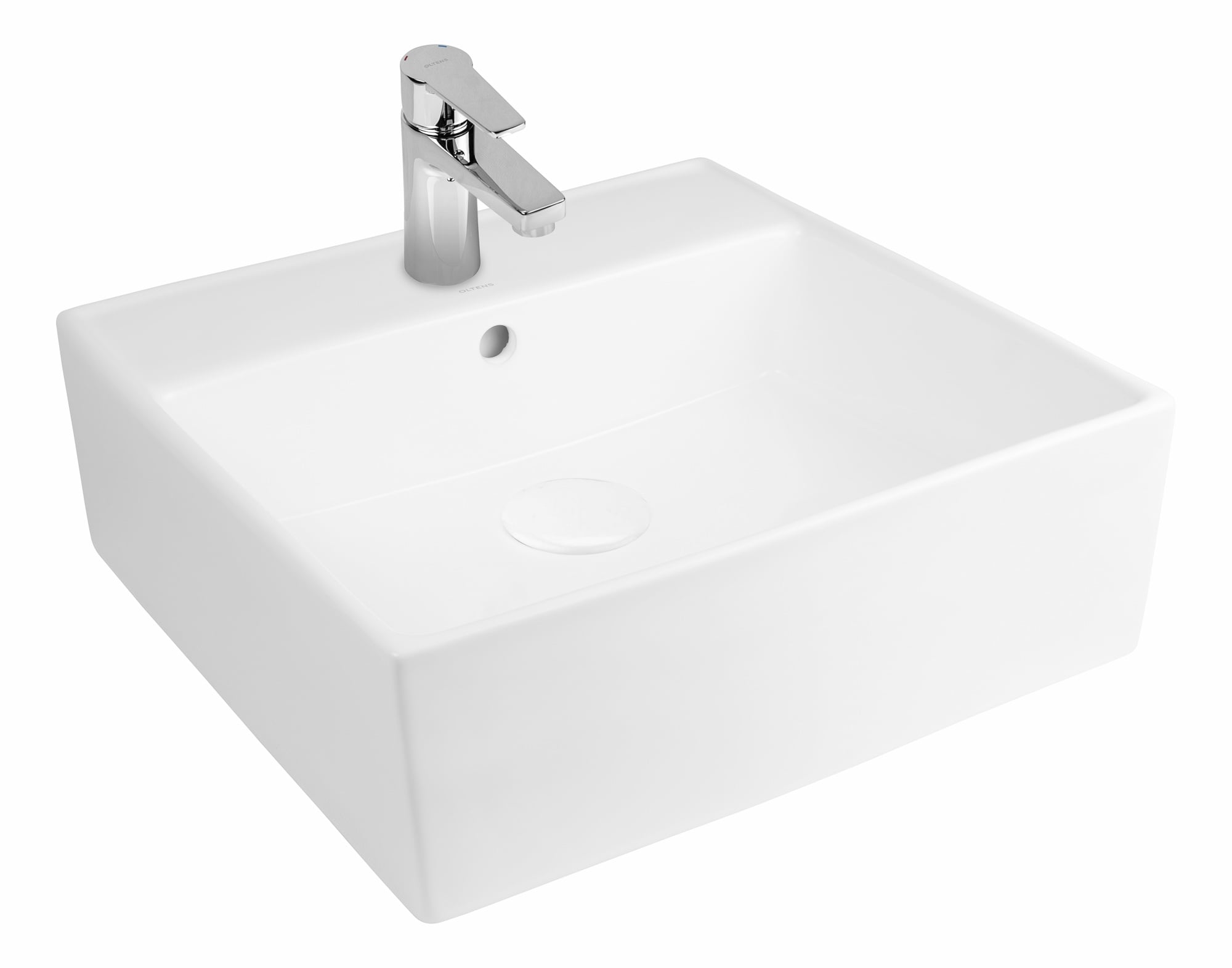 Oltens Hyls umývadlo 47x47 cm štvorec pultové umývadlo biela 41809000