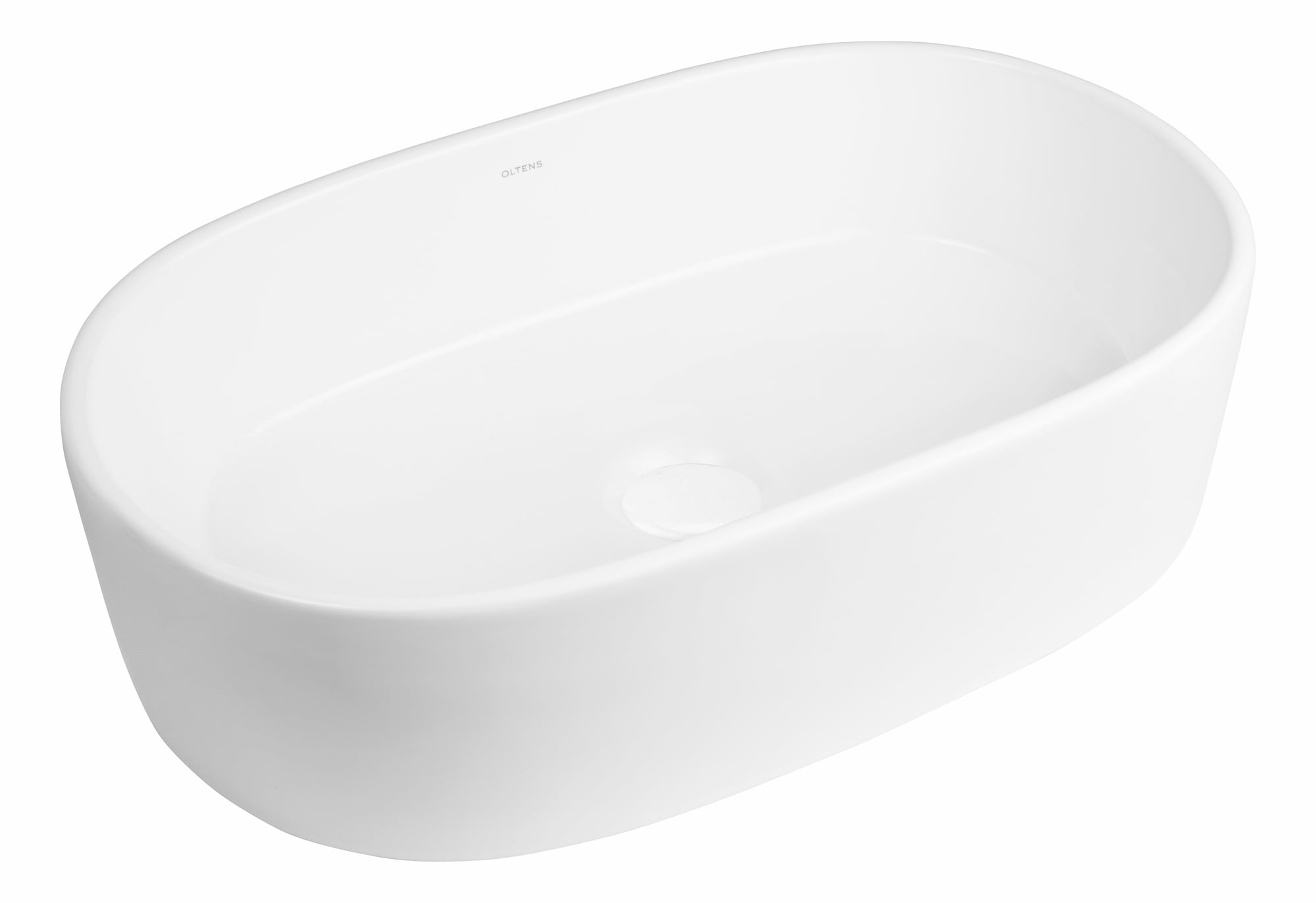 Oltens Lom umývadlo 55x34 cm oválny pultové umývadlo biela 40811000