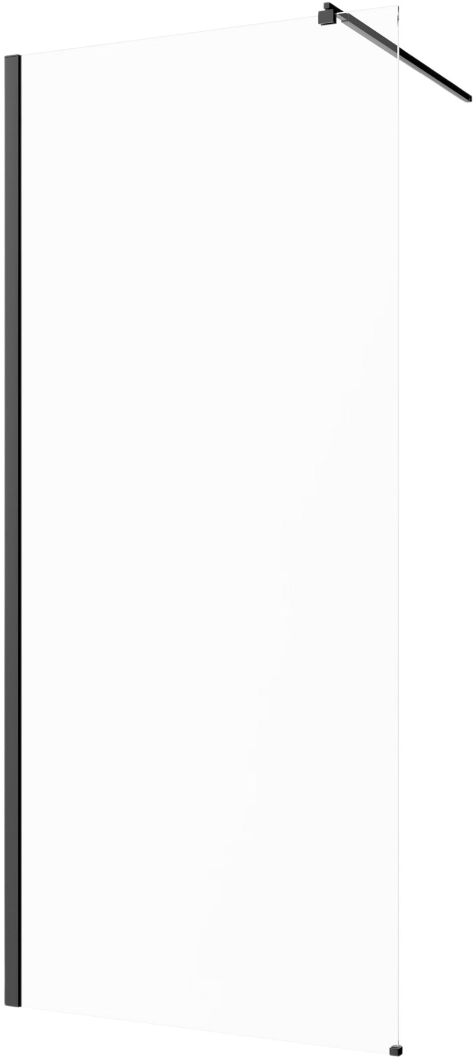 Invena stena sprchového kúta walk -in 80 cm čierna polomatný/sklo priehľadné AK-32-181