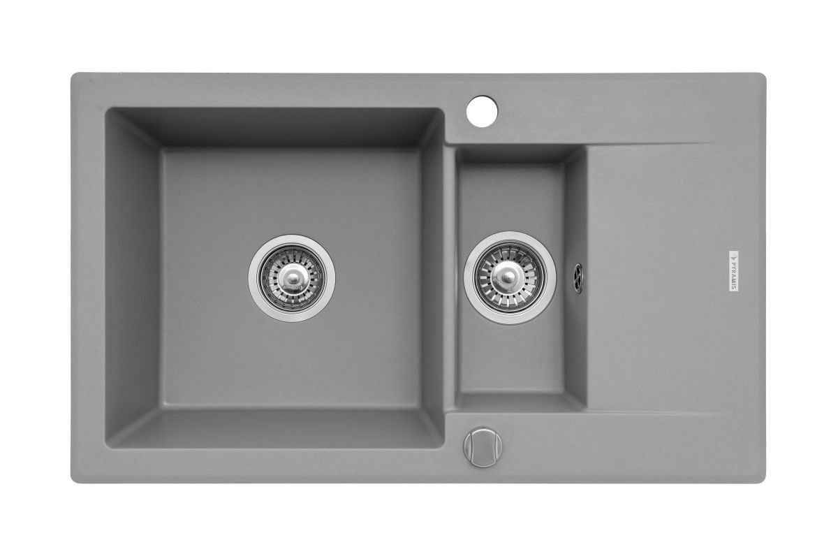 Pyramis Korfu granitový drez 78x46 cm sivá/grafitová/ónyxová 070061901