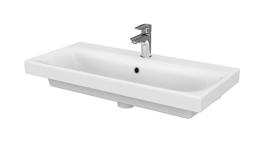 Cersanit Moduo umývadlo 80x38 cm obdĺžnik klasické umývadlo-umývadlo na nábytok biela lesklá K116-012