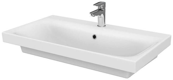 Cersanit Moduo umývadlo 80x45 cm obdĺžnik klasické umývadlo-umývadlo na nábytok biela lesklá K116-013
