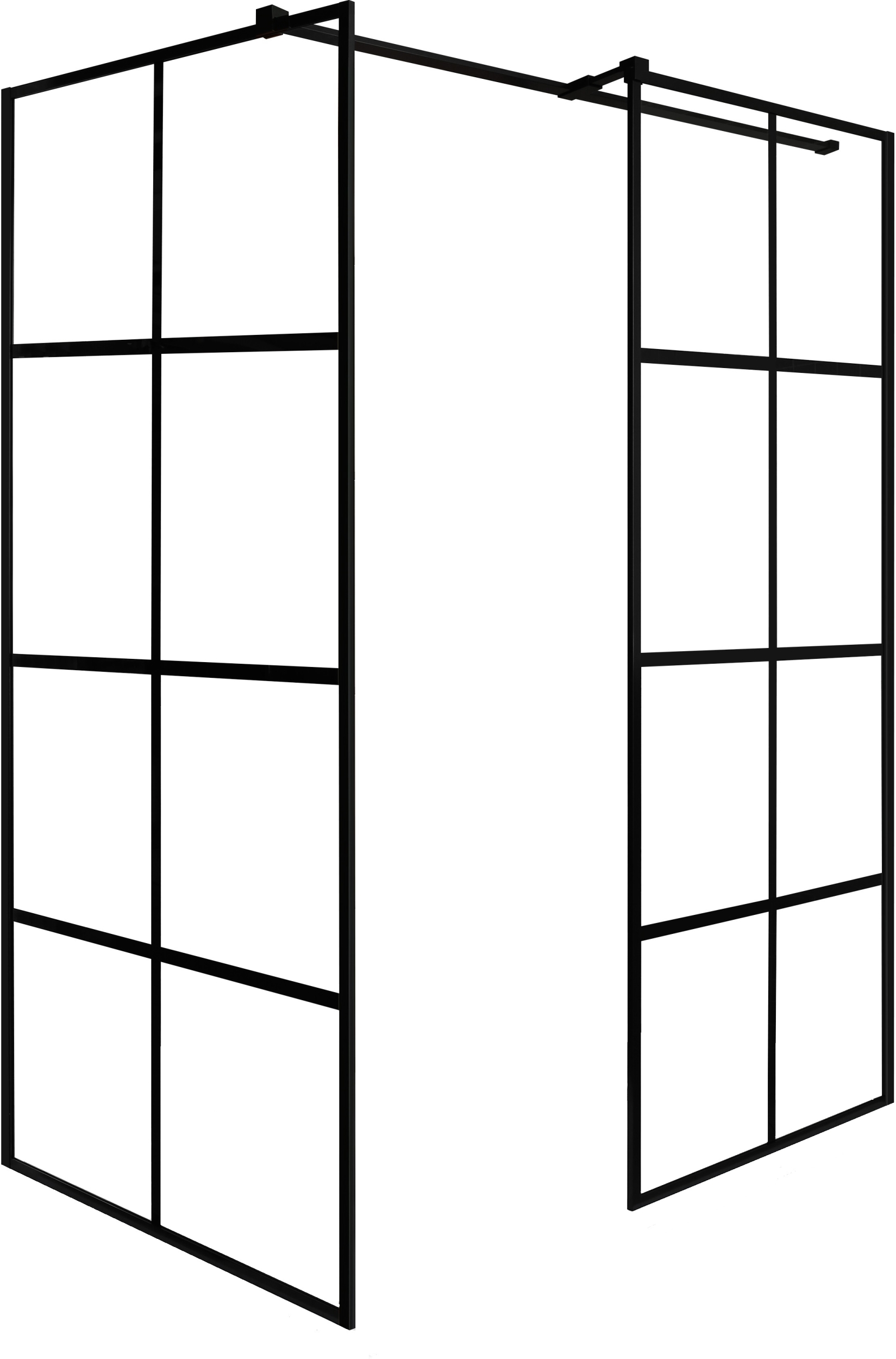 Besco Excea sprchovací kút 119x89 cm štvorcová čierna matné/vzorované sklo EXC-129-190B