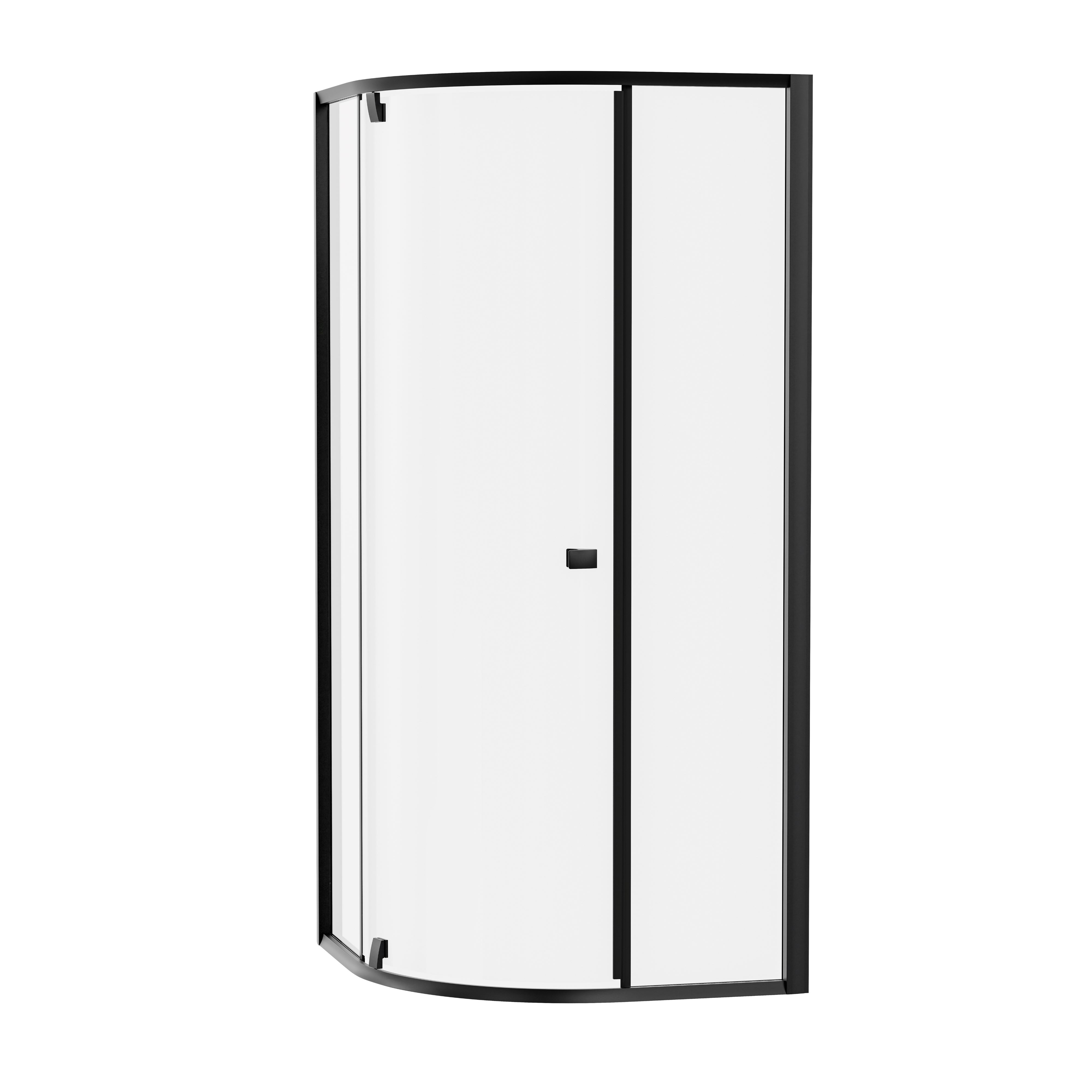 Ravak Pivot sprchovací kút 100x100 cm polkruhová čierna matné/priehľadné sklo 376AA300Z1