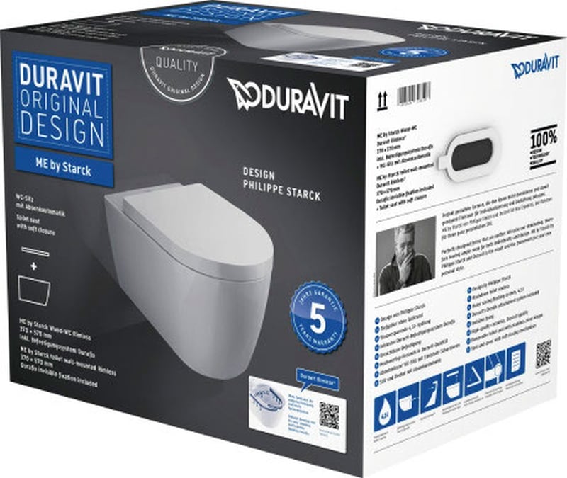 Duravit ME by Starck súprava misa + pomaly padajúca doska závesné bez splachovacieho kruhu biela 45290900A1