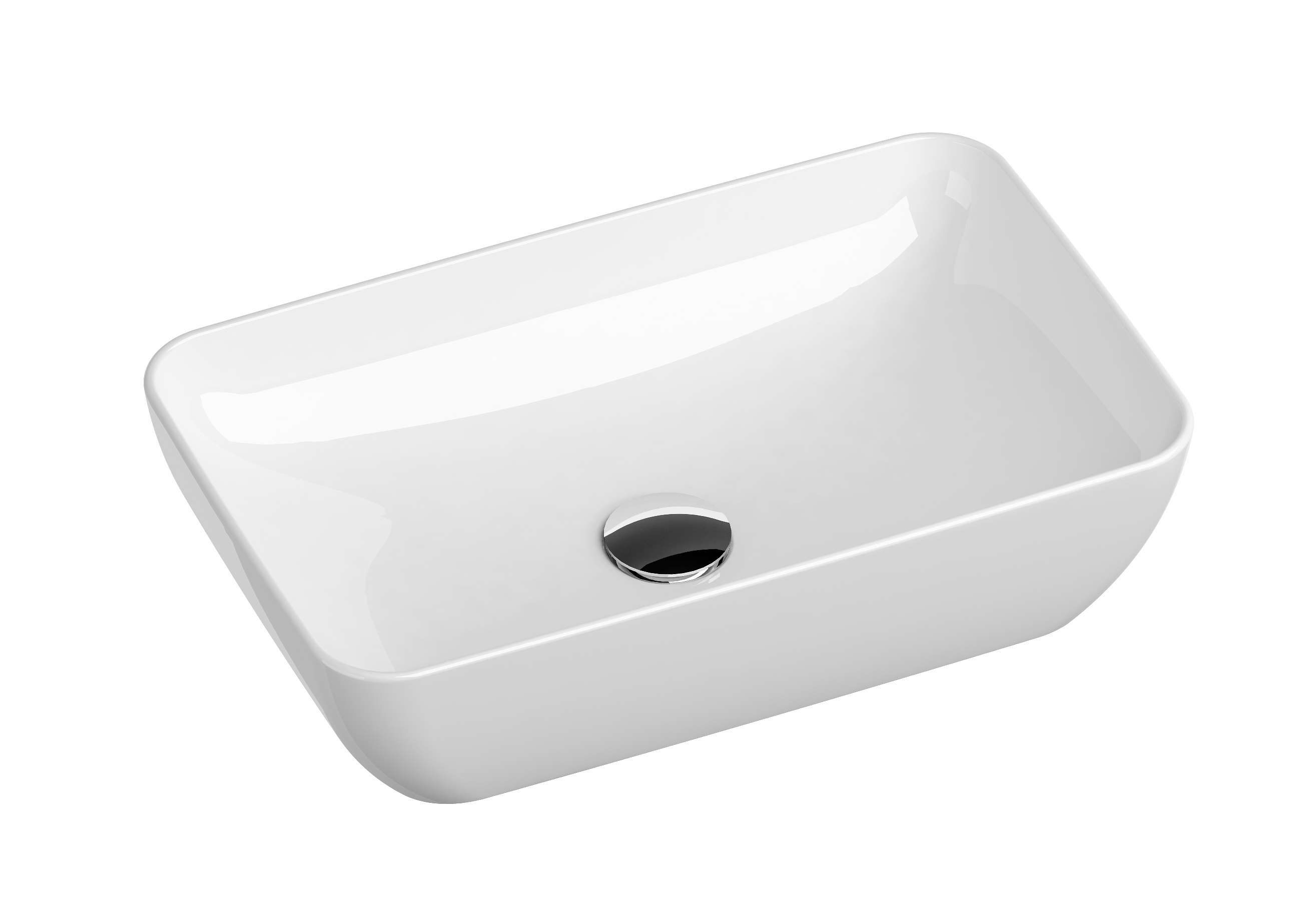 Ravak Uni umývadlo 50x31 cm obdĺžnik pultové umývadlo biela XJX01150001