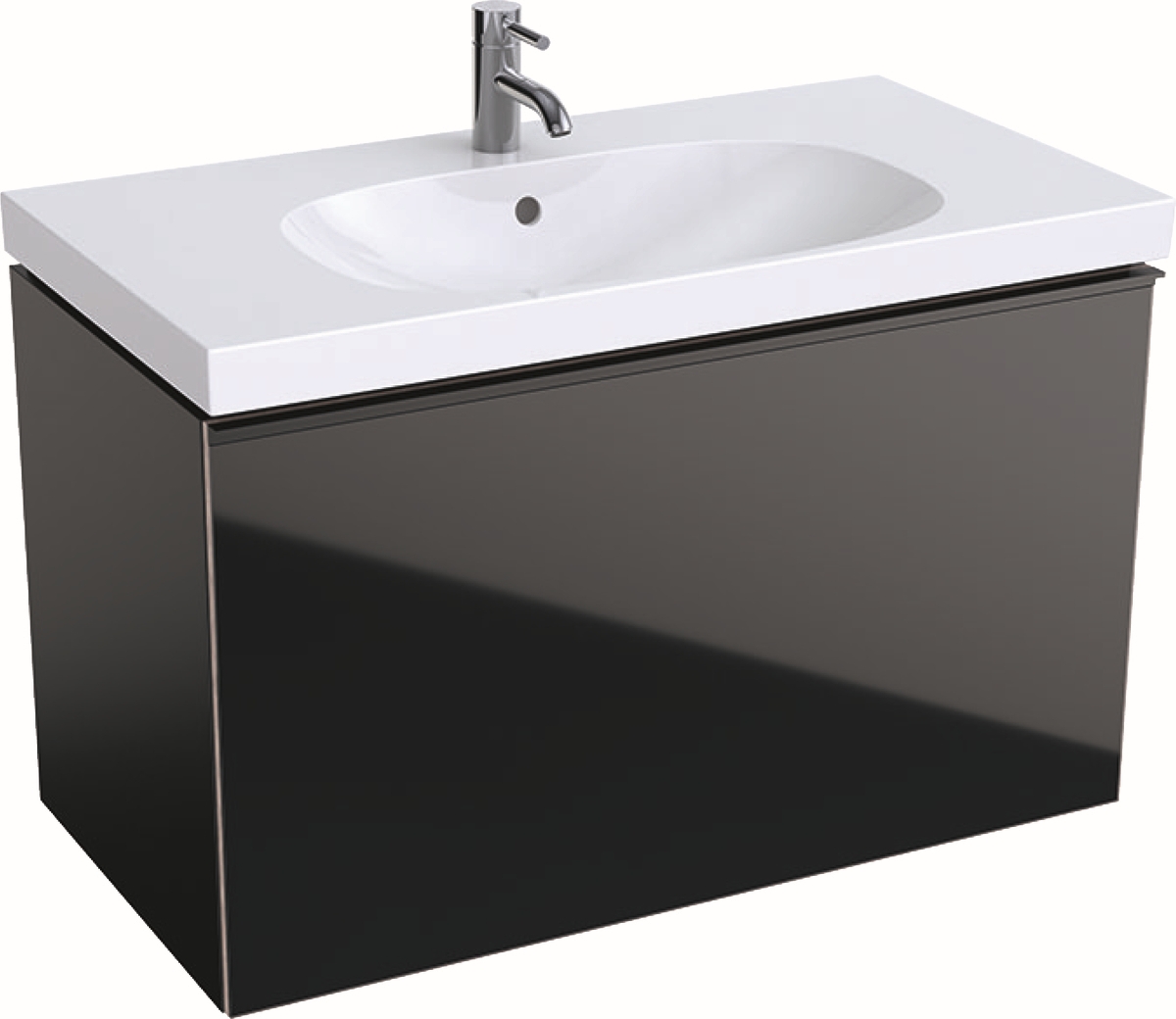Geberit Acanto skrinka 89x47.5x53.5 cm závesné pod umývadlo čierna 500.612.16.1