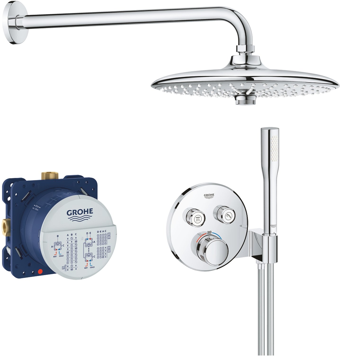 Grohe Grohtherm SmartControl sprchová súprava podomietková s termostatom áno StarLight Chrome 34744000