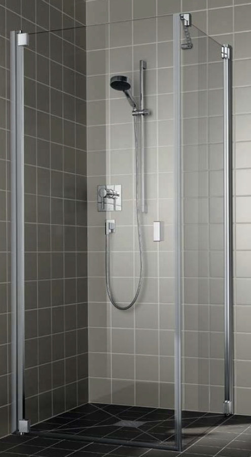 Kermi Raya sprchové dvere 100 cm výklopné strieborná lesklá/priehľadné sklo RA1KL10020VPK