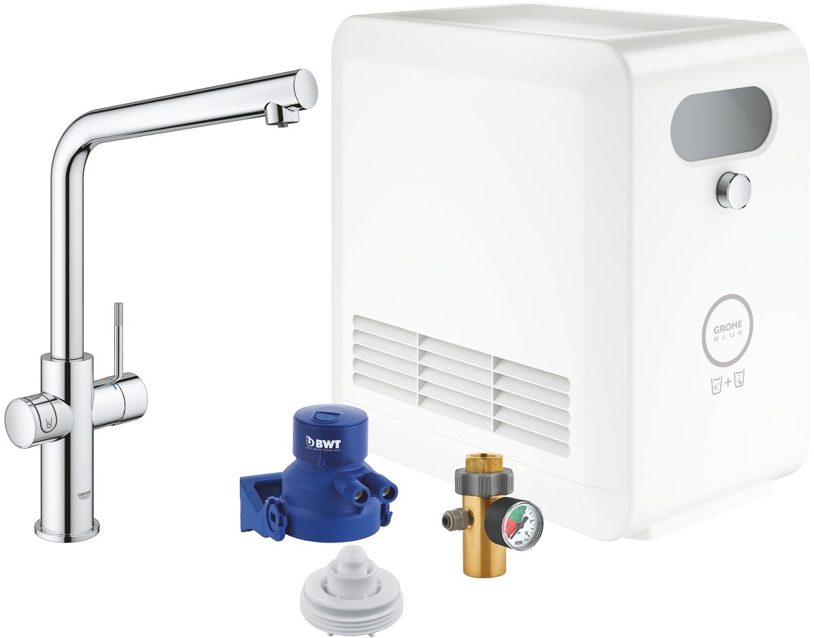 Grohe Blue štartovacia súprava s kuchynskou batériou stojánková StarLight Chrome 31347003