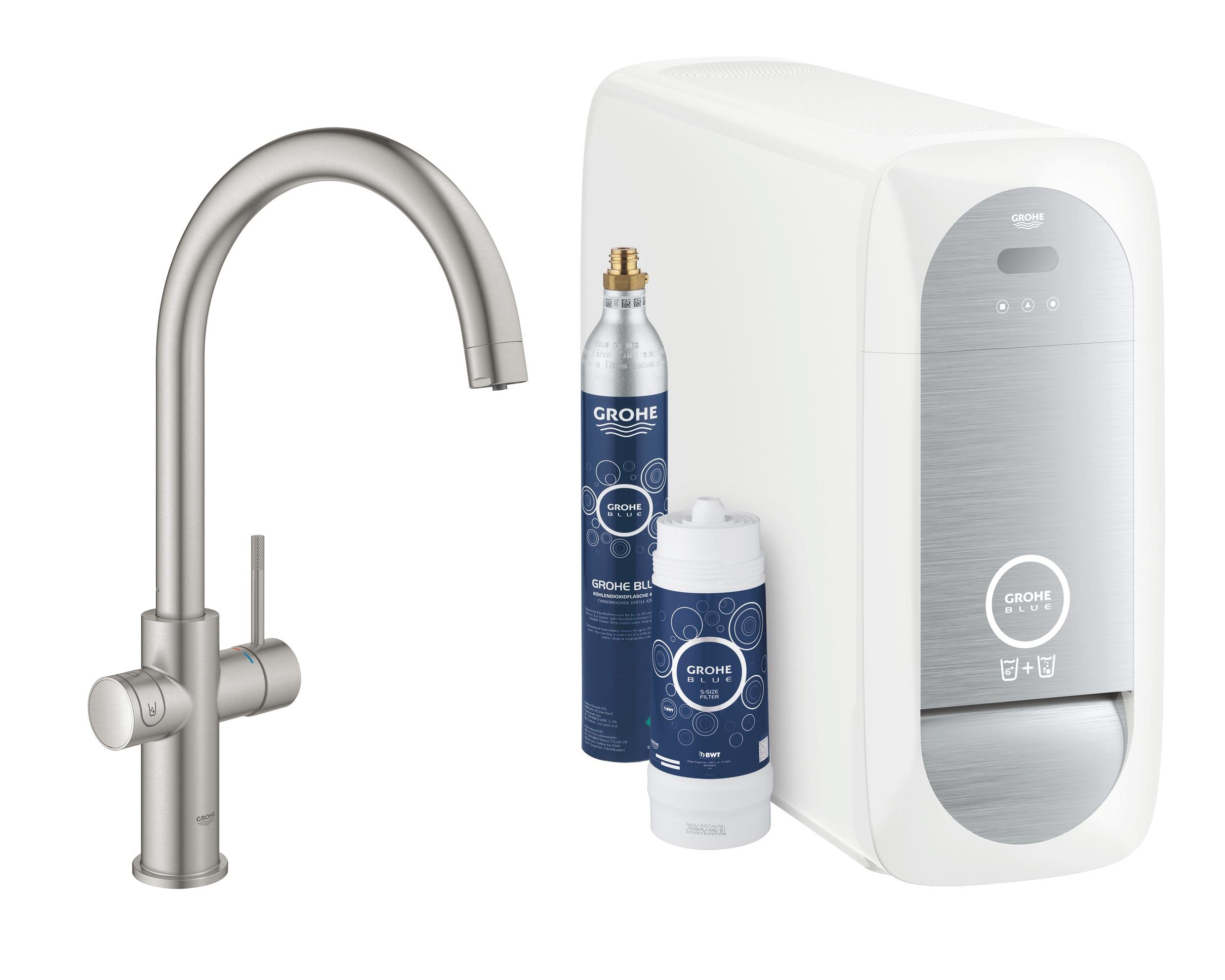 Grohe Blue kuchynská batéria s filtrom stojánková ušľachtilá oceľ 31455DC1