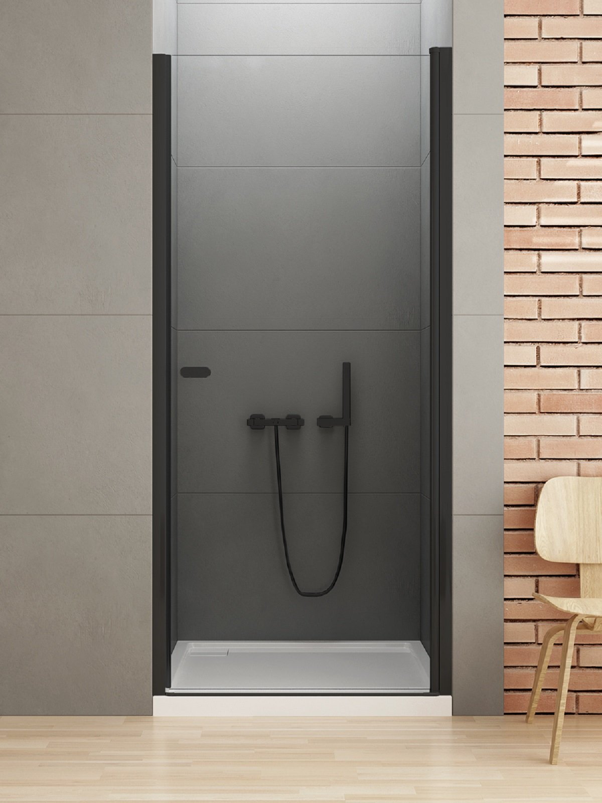New Trendy New Soleo Black sprchové dvere 100 cm výklopné čierna matná/priehľadné sklo D-0212A