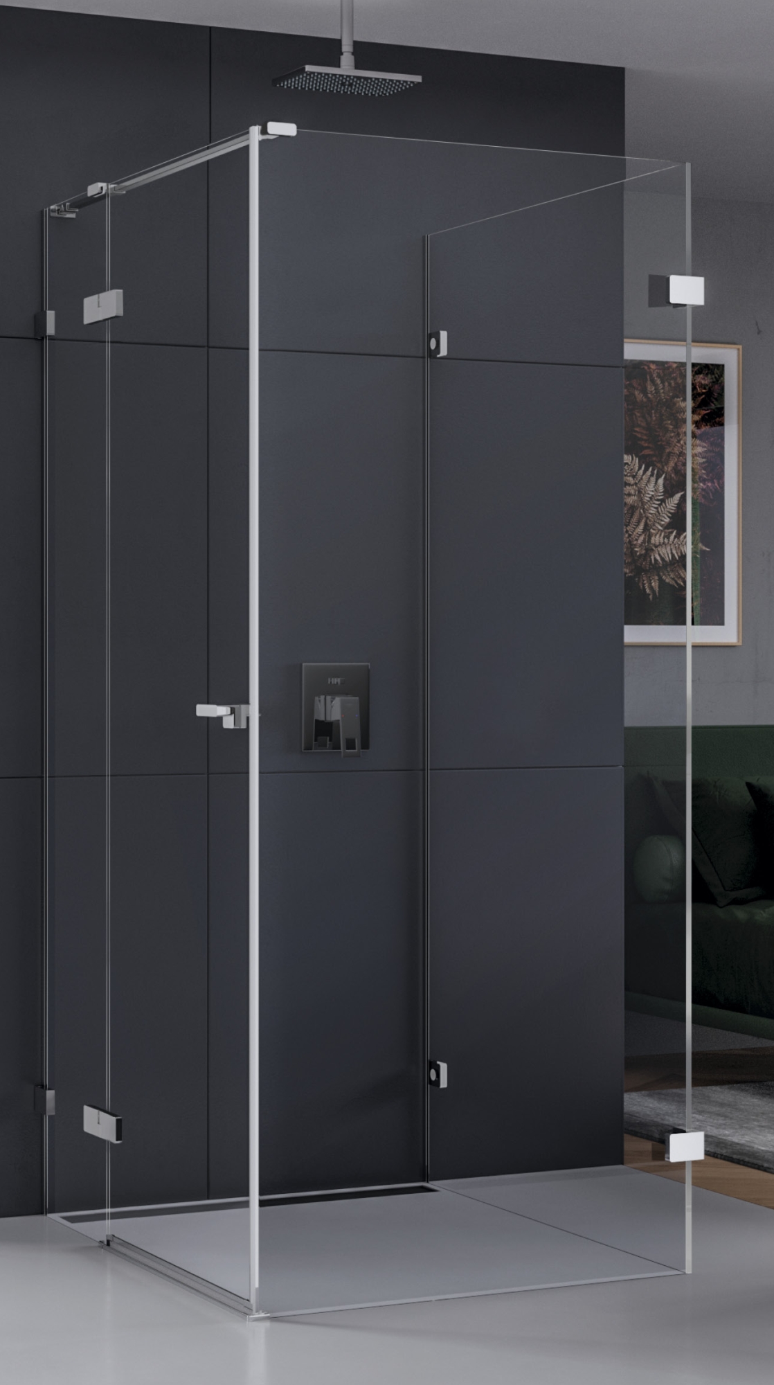 New Trendy Eventa sprchovací kút 90x90 cm obdĺžniková chromová lesklé/priehľadné sklo EXK-0202