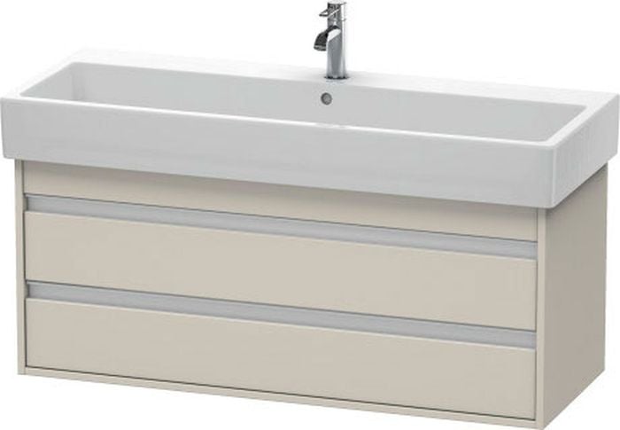 Duravit Ketho skrinka 115x44x48 cm závesná kúpeľňová skrinka pod umývadlo sivá-béžová KT663909191