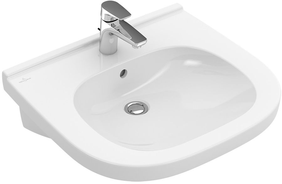 Villeroy & Boch O.Novo Vita umývadlo 61x55 cm polkruhový klasické umývadlo pre zdravotne postihnutých biela 41196001