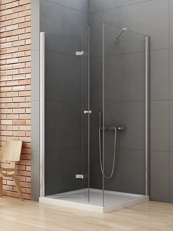 New Trendy New Soleo sprchovací kút 100x90 cm štvorcová chromová lesklé/priehľadné sklo D-0149A/D-0089B