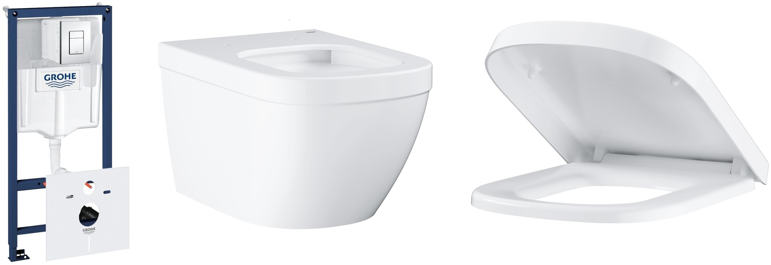 Set WC misa Grohe Euro Ceramic 3932800H, podomietková konštrukcia Grohe Rapid SL 38827000, 39330001