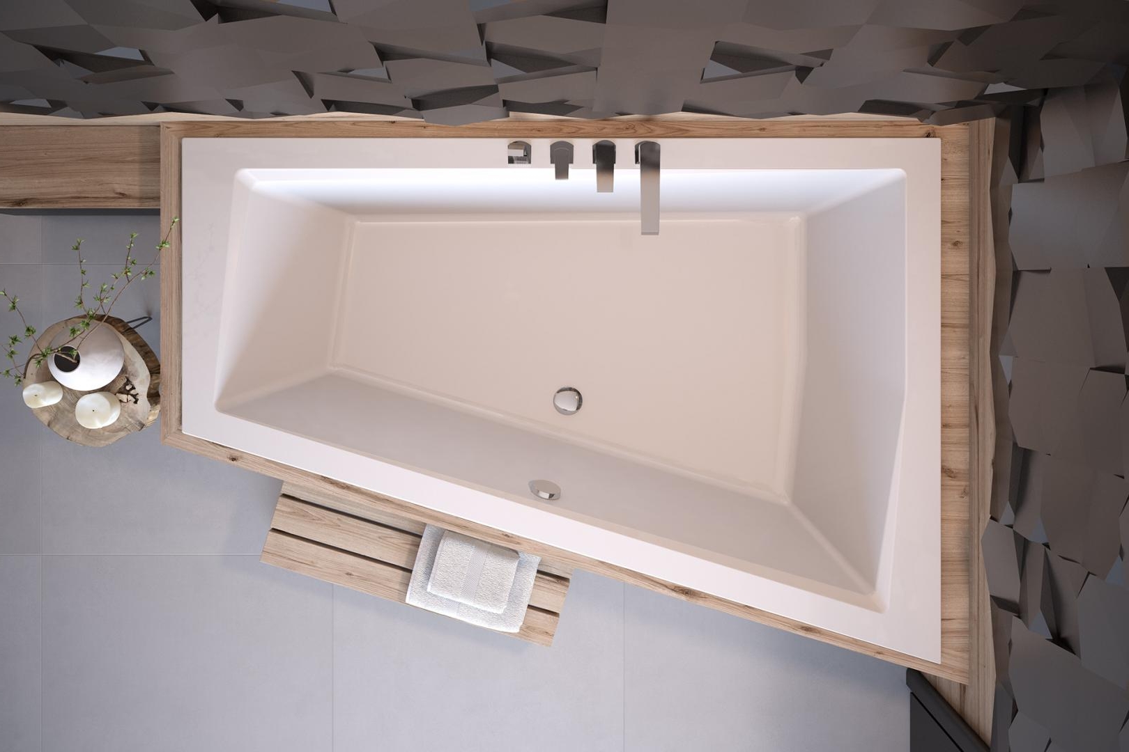 Besco Intima rohová vaňa 170x125 cm pravostranné biela #WAID-170-SP