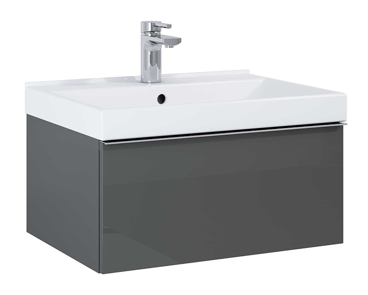 Elita Look skrinka 60x44.9x28.1 cm závesná kúpeľňová skrinka pod umývadlo antracitová RE010603026610