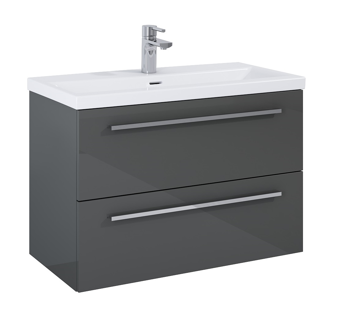 Elita Kwadro Plus skrinka 79.6x39.6x53 cm závesné pod umývadlo antracitová 166771