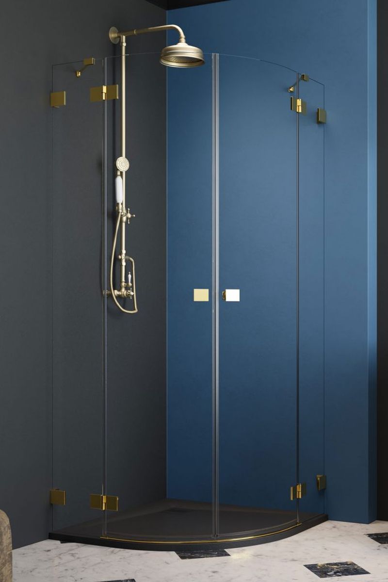 Radaway Essenza Pro Gold PDD sprchovací kút 90x90 cm polkruhová 10095090-09-01R