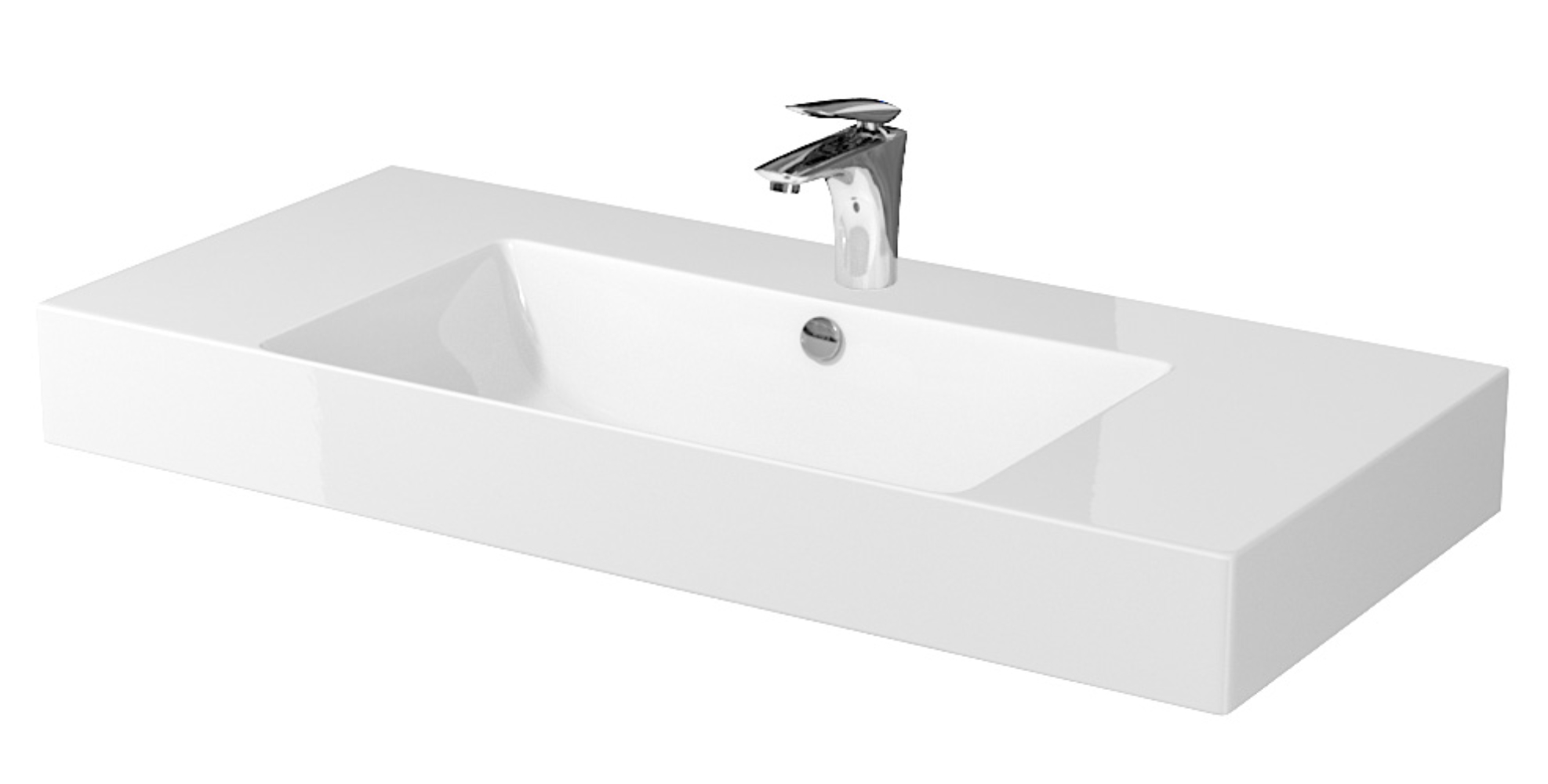 Cersanit Inverto umývadlo 100x45 cm obdĺžnik umývadlo na nábytok-pultové umývadlo biela K671-007