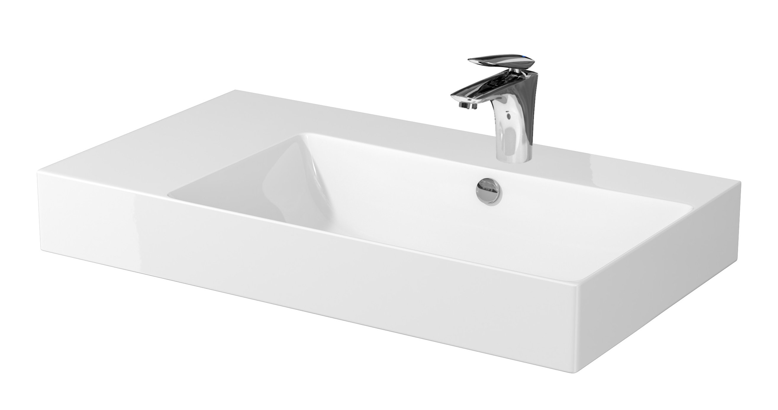 Cersanit Inverto umývadlo 80x45 cm obdĺžnik pultové umývadlo biela K671-016