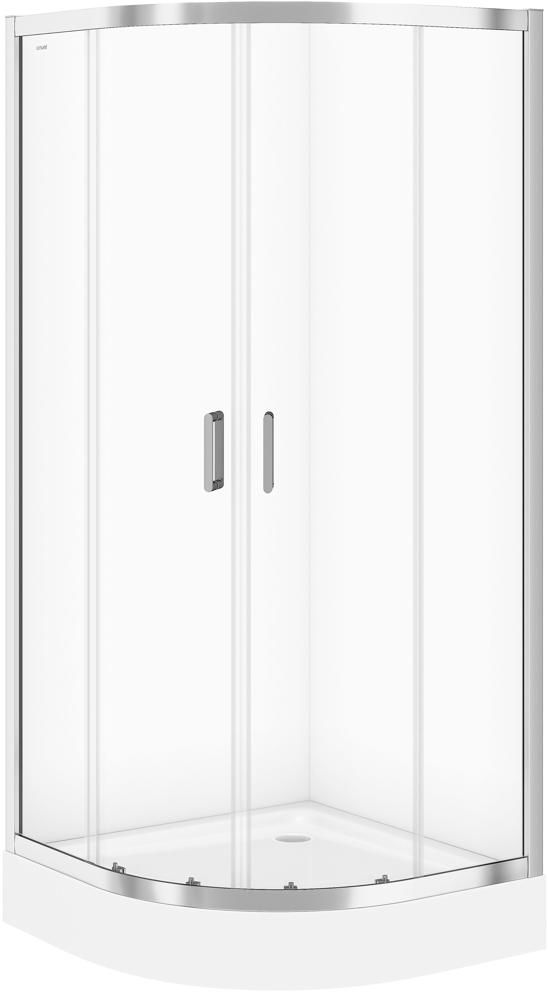 Cersanit Arteco sprchovací kút 90x90 cm polkruhová chromová lesklé/priehľadné sklo S157-002