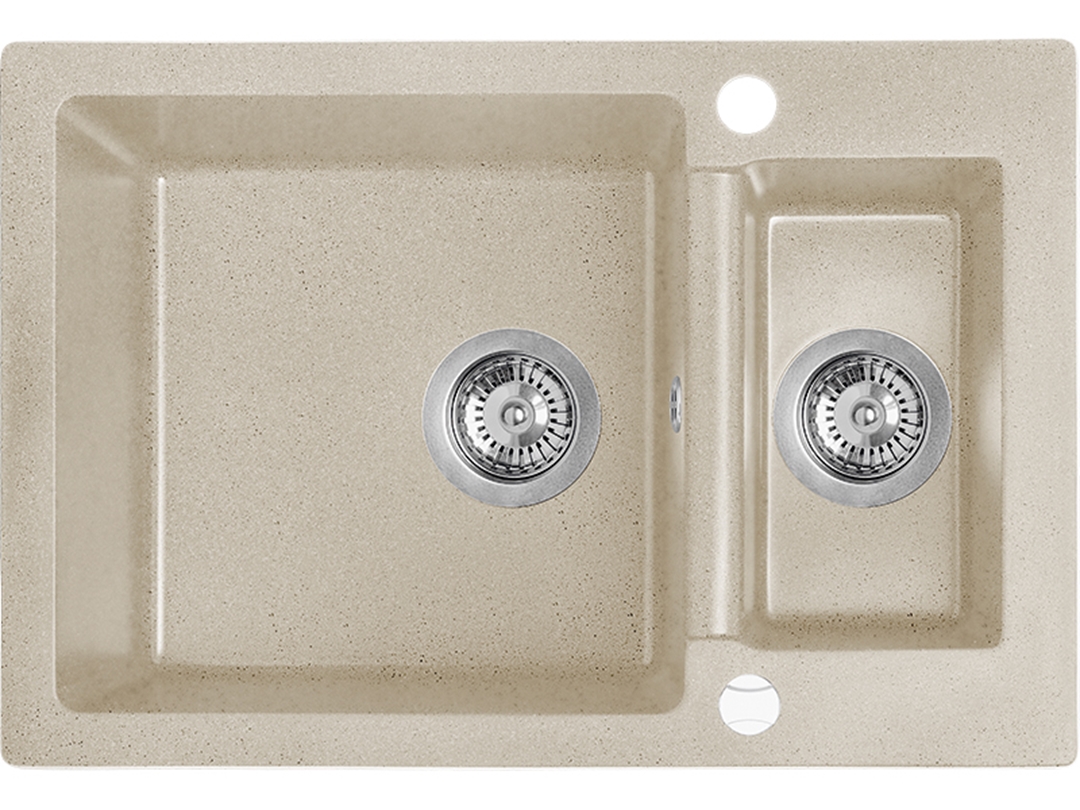 Laveo Celia granitový drez 65x44 cm béžová SBC430T