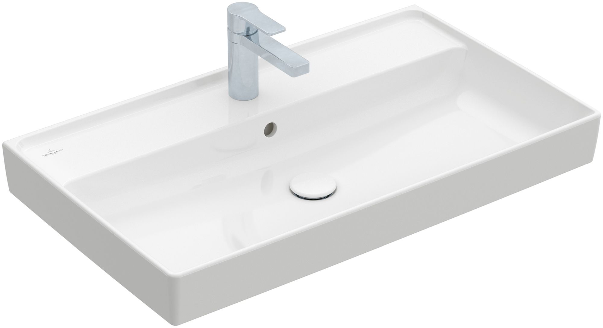 Villeroy & Boch Collaro umývadlo 80x47 cm obdĺžnik klasické umývadlo-umývadlo na nábytok biela 4A3380R1