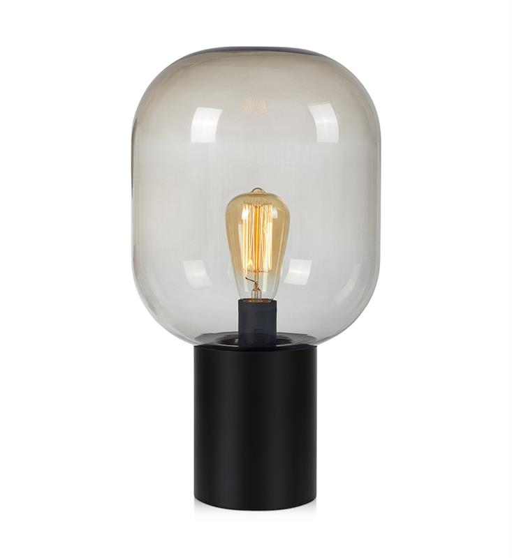 Markslöjd Brooklyn stolová lampa 1x60 W čierna-dymová 107481