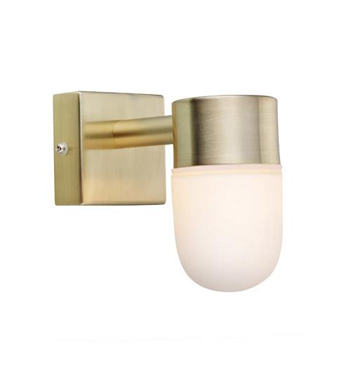 Markslöjd Menton nástenná lampa 1x18 W biela-mosadzná 106374