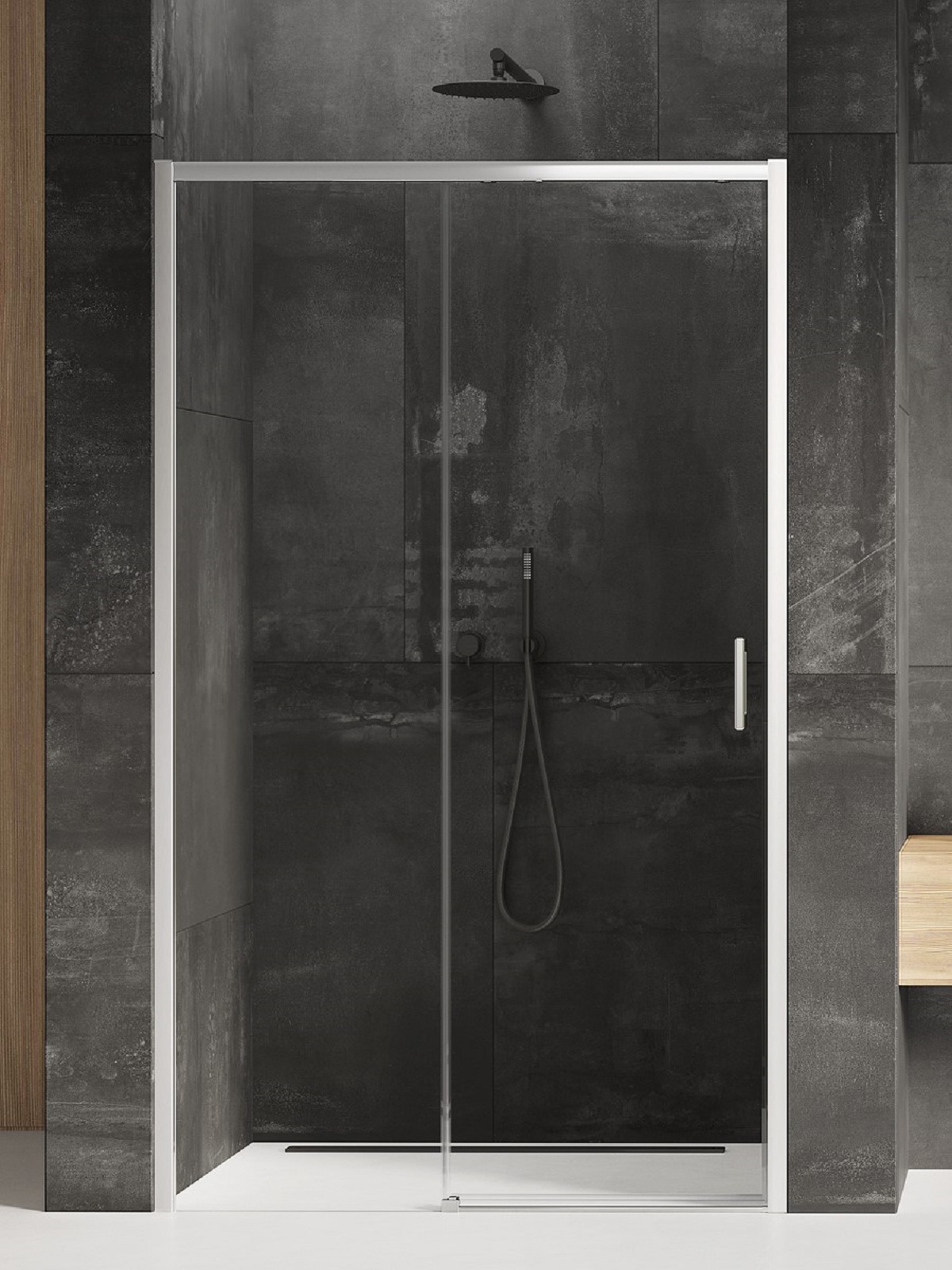 New Trendy Prime sprchové dvere 140 cm posuvné chróm lesklá/priehľadné sklo D-0306A