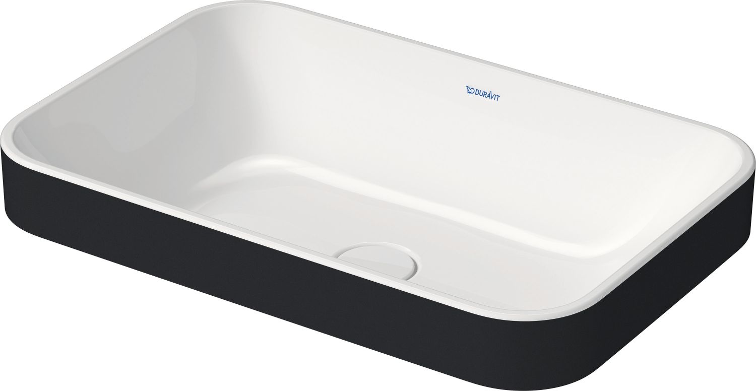 Duravit Happy D.2 Plus umývadlo 60x40 cm obdĺžnik pultové umývadlo biela-dvojfarebná-antracitová 2359606100