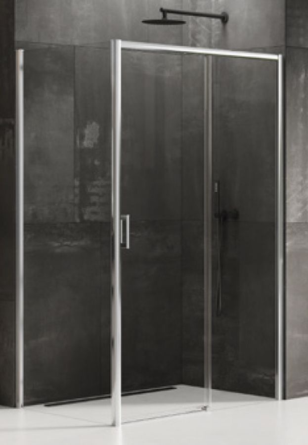 New Trendy Prime sprchovací kút 140x80 cm štvorcová chromová lesklé/priehľadné sklo D-0307A/D-0123B