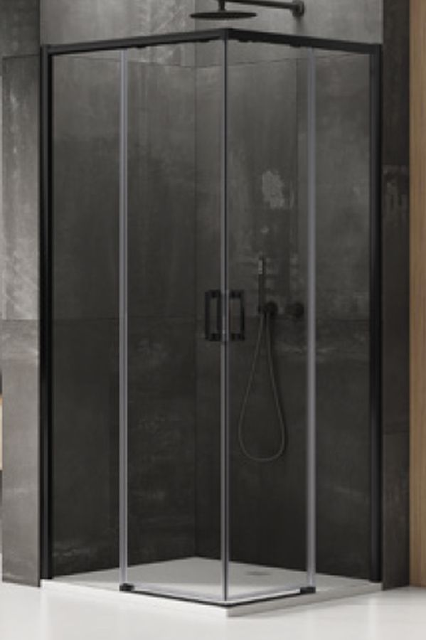 New Trendy Prime Black sprchovací kút 90x70 cm štvorcová čierna matné/priehľadné sklo D-0350A/D-0315A