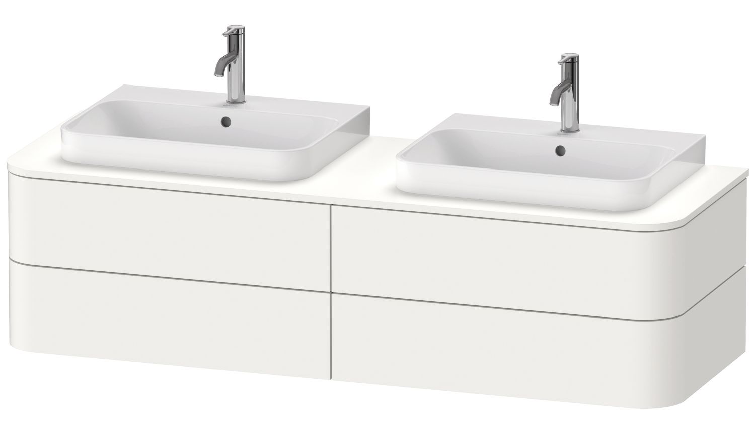 Duravit Happy D.2 skrinka 160x55x40.8 cm závesná kúpeľňová skrinka pod umývadlo biela HP4974B3636