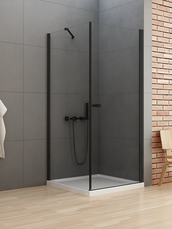 New Trendy New Soleo Black sprchovací kút 90x70 cm štvorcová čierna matné/priehľadné sklo D-0229A/D-0115B