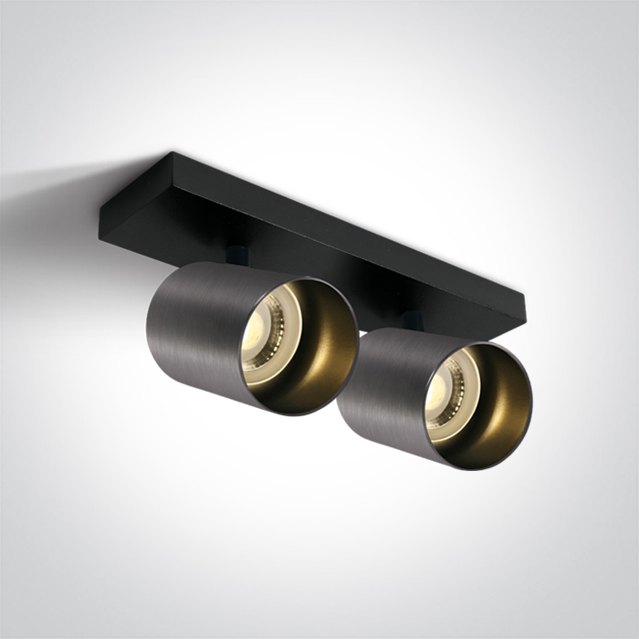 One Light Elatos stropné svietidlo 2x10 W čierna-sivá 65205N/MG