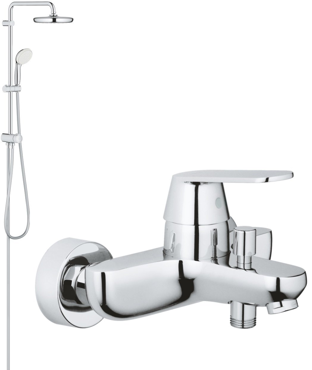 Súprava sprchová súprava Grohe New Tempesta 26381001, vaňová/sprchová batéria Grohe Eurosmart Cosmopolitan 32831000