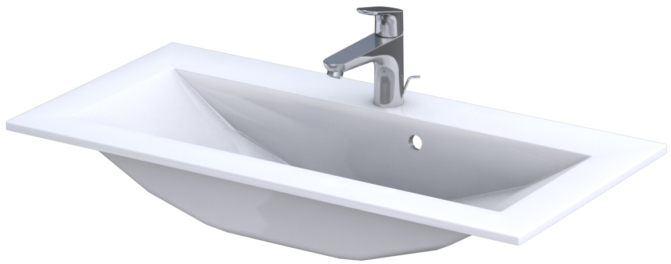 Oristo Silver umývadlo 90x45 cm obdĺžnik umývadlo na nábytok biela UME-SI-90-92