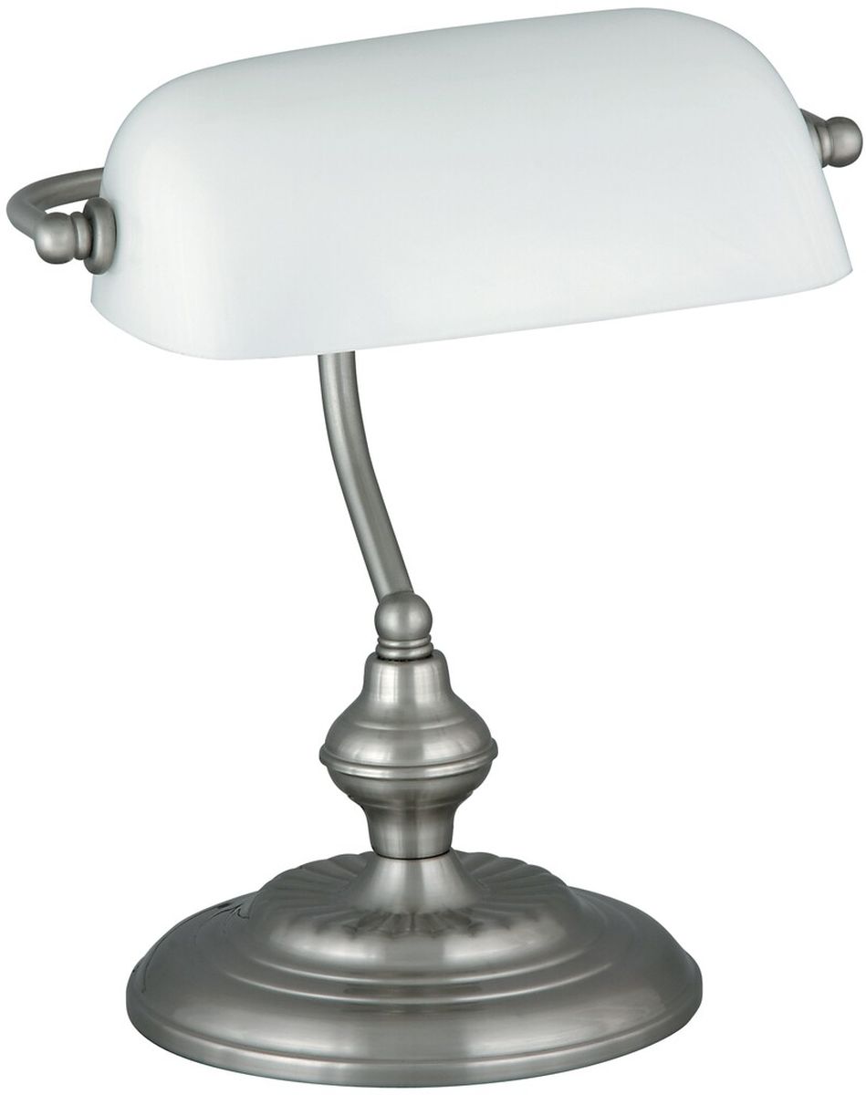 Rabalux Bank stolová lampa 1x60 W biela-chróm 4037