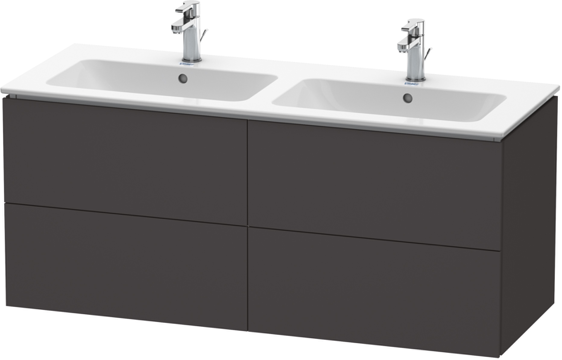 Duravit L-Cube skrinka 129x48.1x55 cm závesná kúpeľňová skrinka pod umývadlo grafitová LC625908080