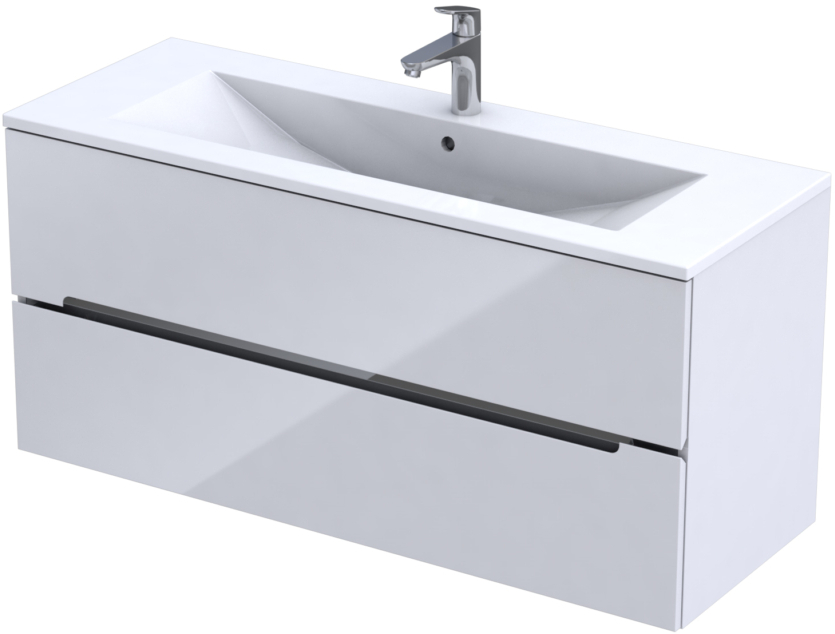 Oristo Silver skrinka 119.8x44.5x55 cm závesné pod umývadlo biela OR33-SD2S-120-1-C