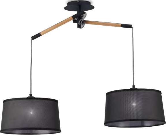 Mantra Nordica závesné svietidlo 2x23 W čierna 4931
