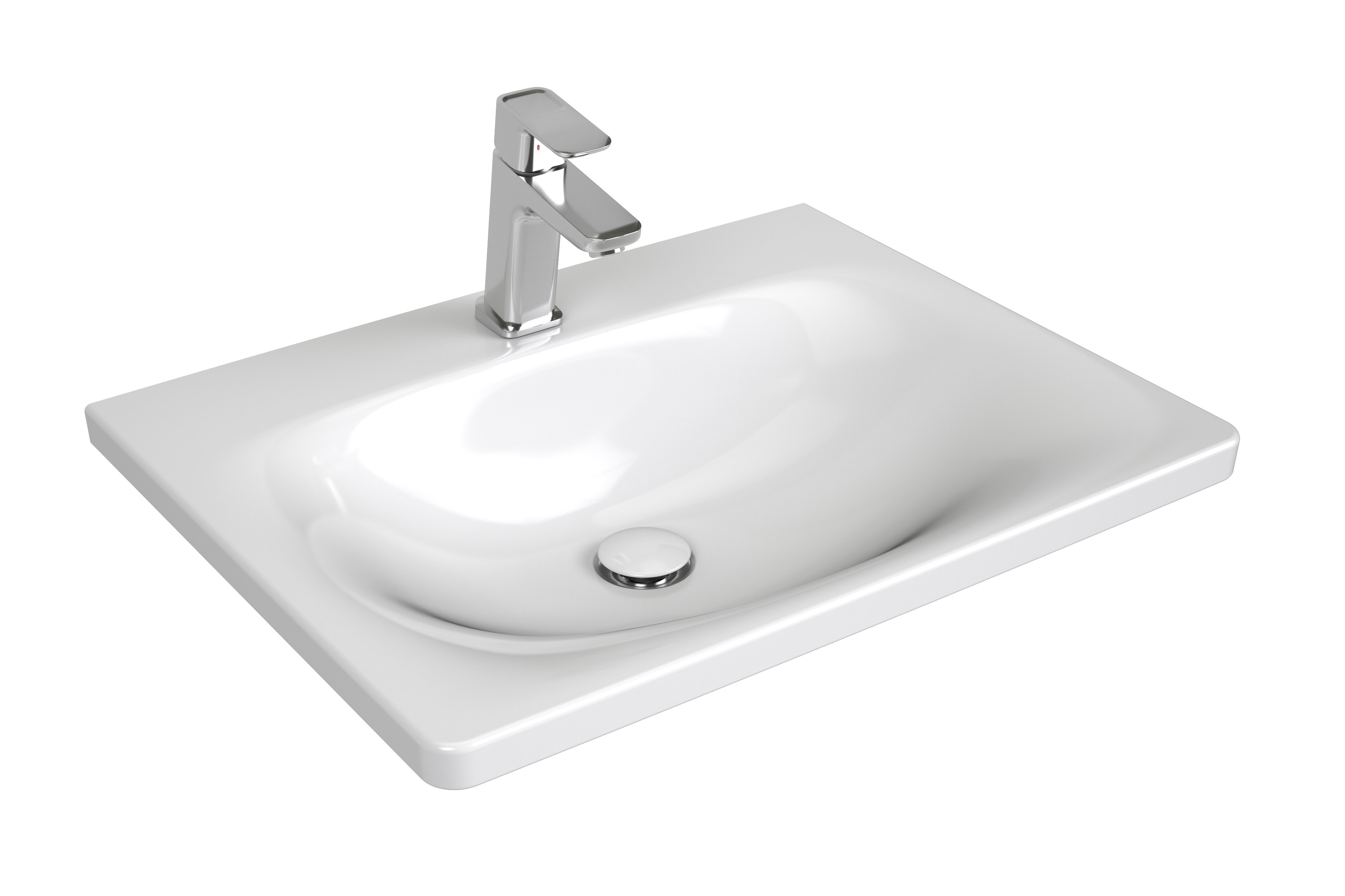 Ravak Balance umývadlo 60x46.5 cm obdĺžnik umývadlo na nábytok biela XJX01260000