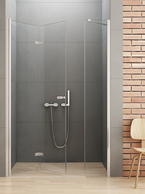 New Trendy New Soleo sprchové dvere 140 cm skladané chróm lesklá/priehľadné sklo D-0150A/D-0096B