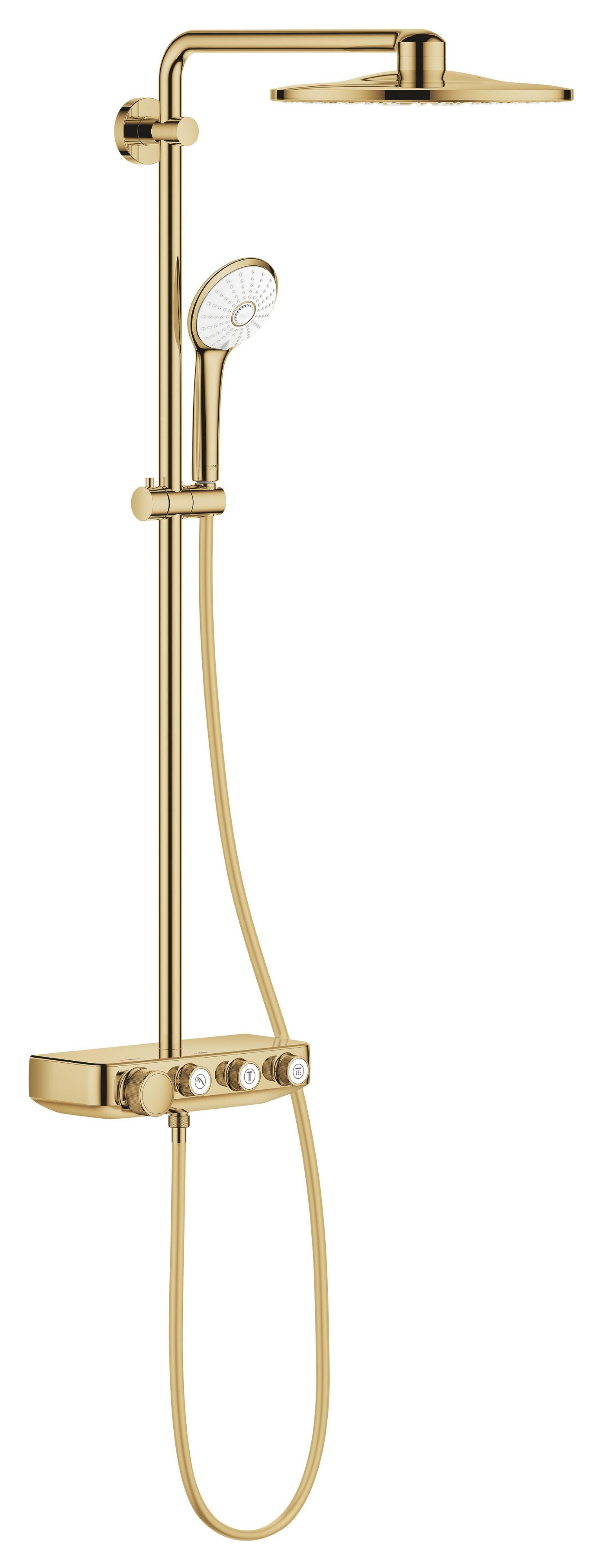 Grohe Euphoria sprchová súprava nástenná s termostatom s dažďovou sprchou zlatá 26507GL0