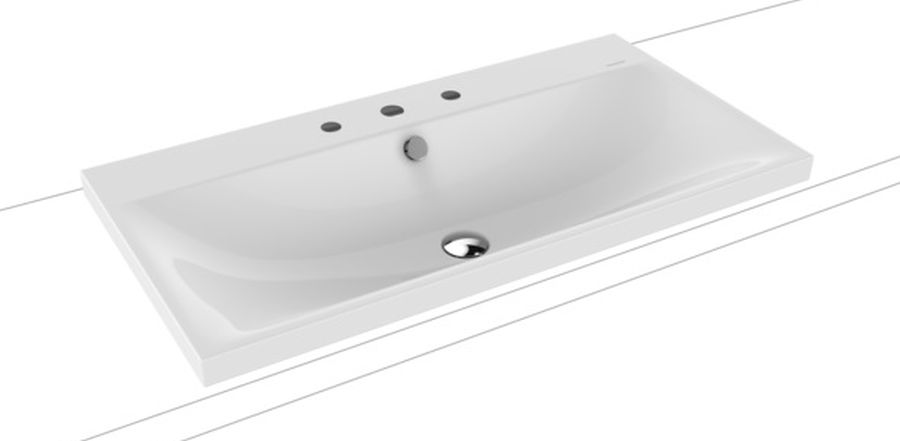 Kaldewei Silenio umývadlo 90x46 cm obdĺžnik pultové umývadlo biela 904006033001